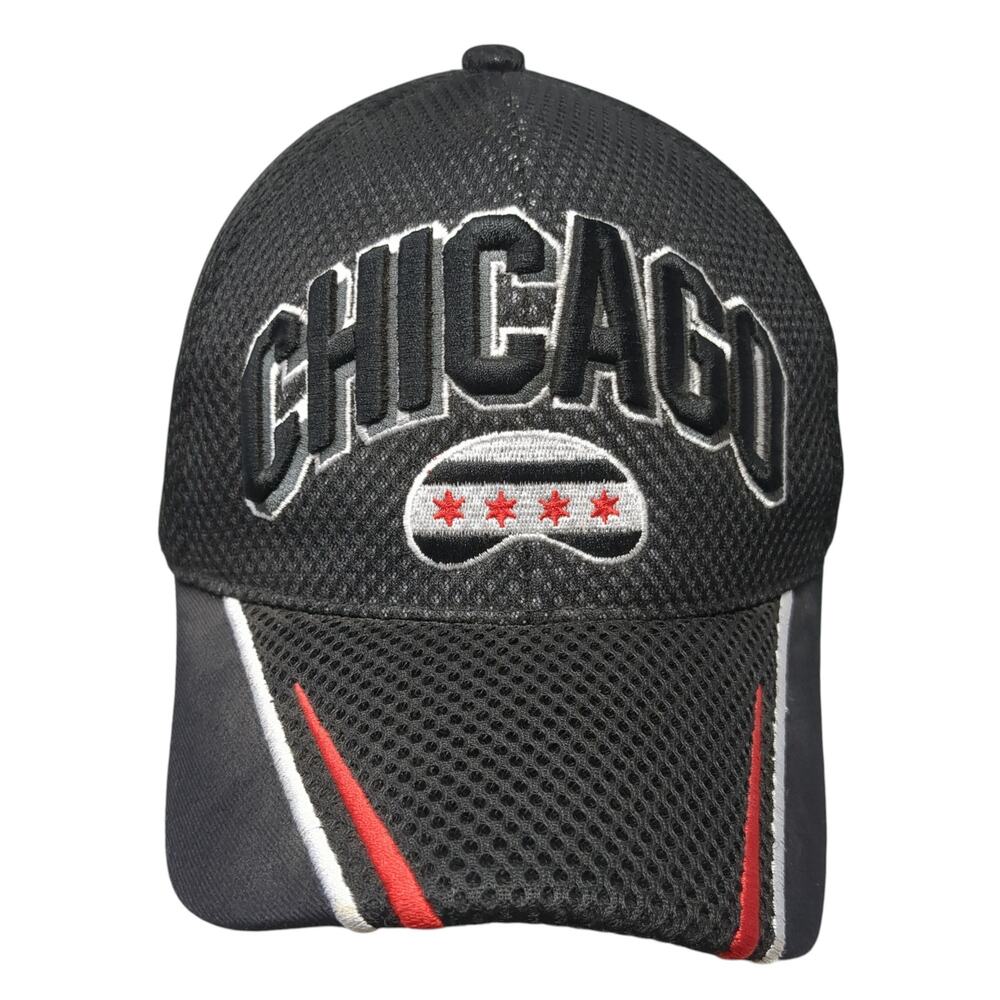 Chicago Strapback Baseball Cap Black One Size Adjustable Embroidered Big Bear
